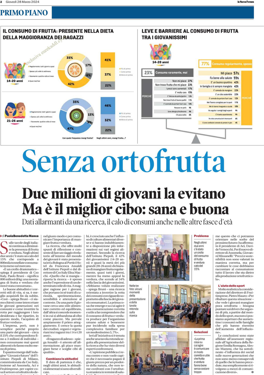 Prima Pagina La Nuova Ferrara 28/03/2024