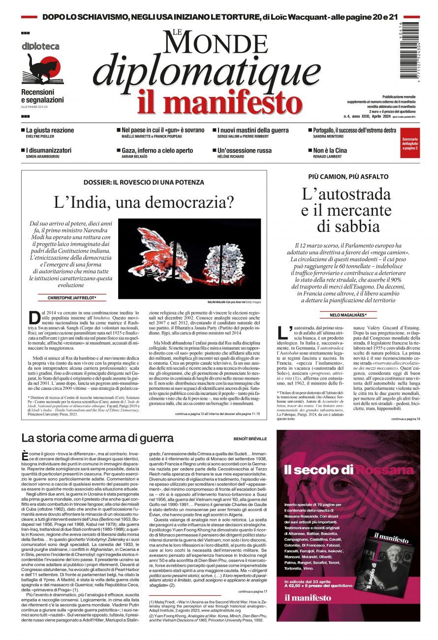 Copertina Le Monde diplomatique (Il Manifesto) 14/04/2024