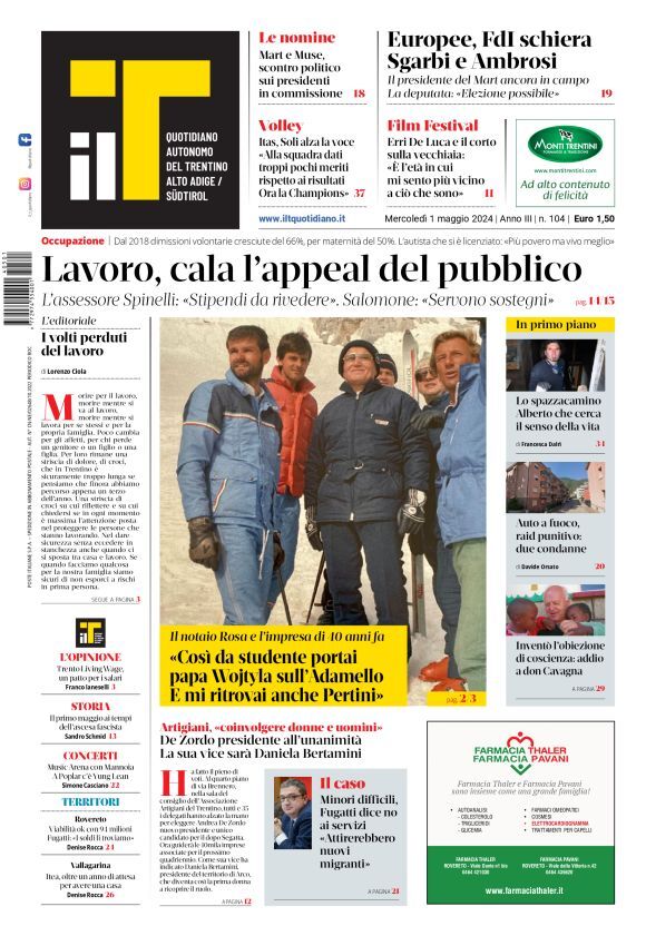 Prima Pagina Il T Quotidiano 01/05/2024