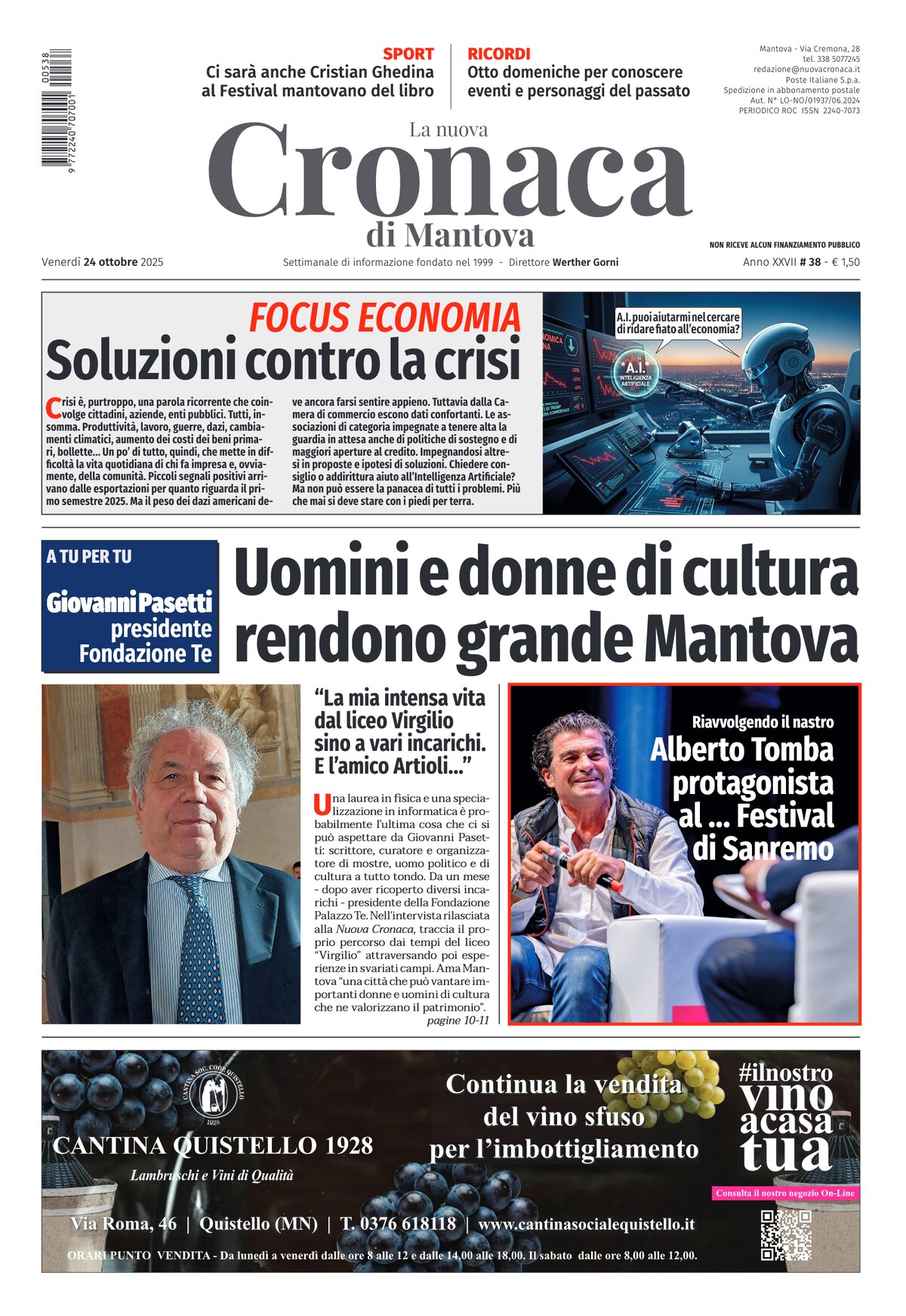 Copertina La nuova Cronaca di Mantova 24/10/2025
