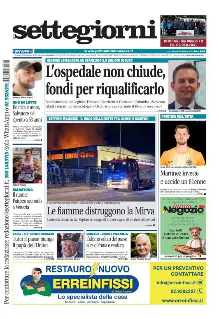 Copertina Settegiorni (Rho) 31/10/2025