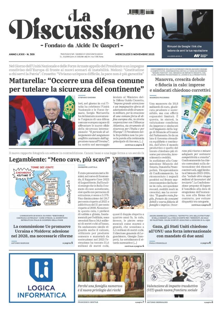 Prima Pagina La Discussione 05/11/2025