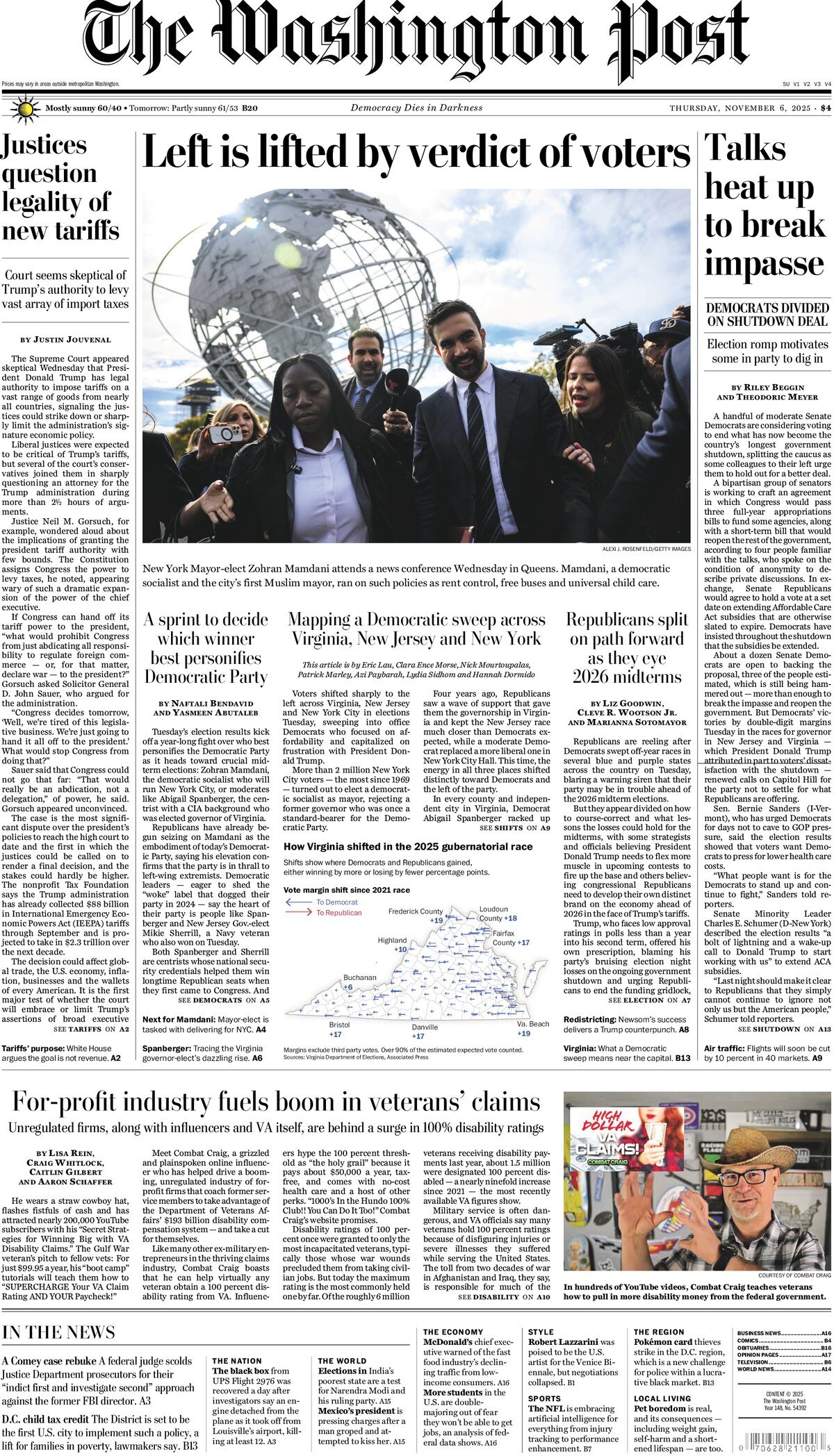 Prima Pagina The Washington Post 06/11/2025