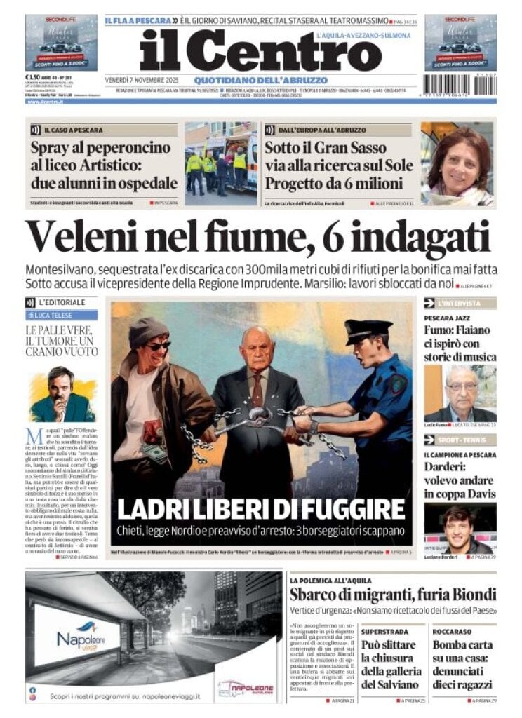 Prima Pagina Il Centro (L'Aquila) 07/11/2025