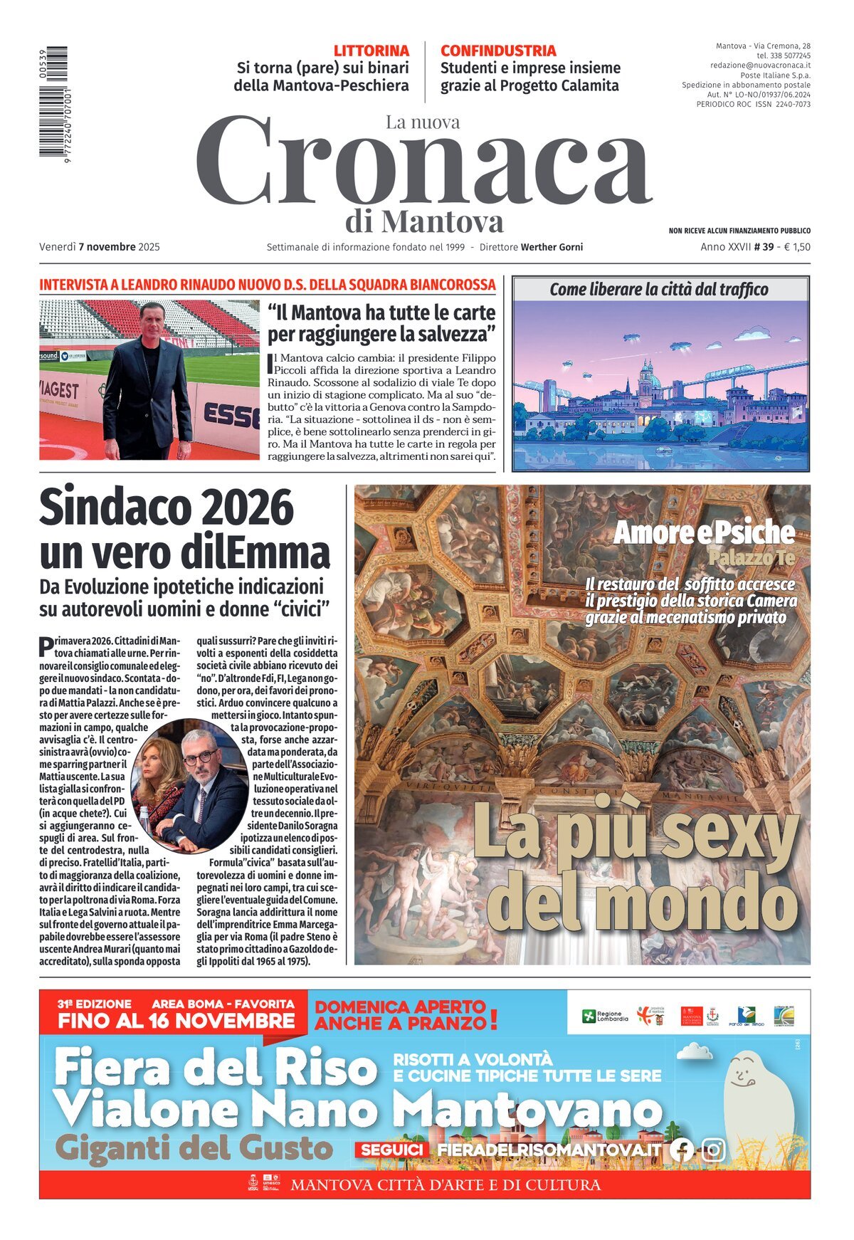 Copertina La nuova Cronaca di Mantova 07/11/2025