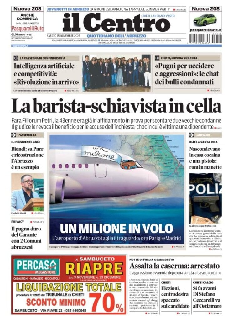 Prima Pagina Il Centro (Chieti) 15/11/2025