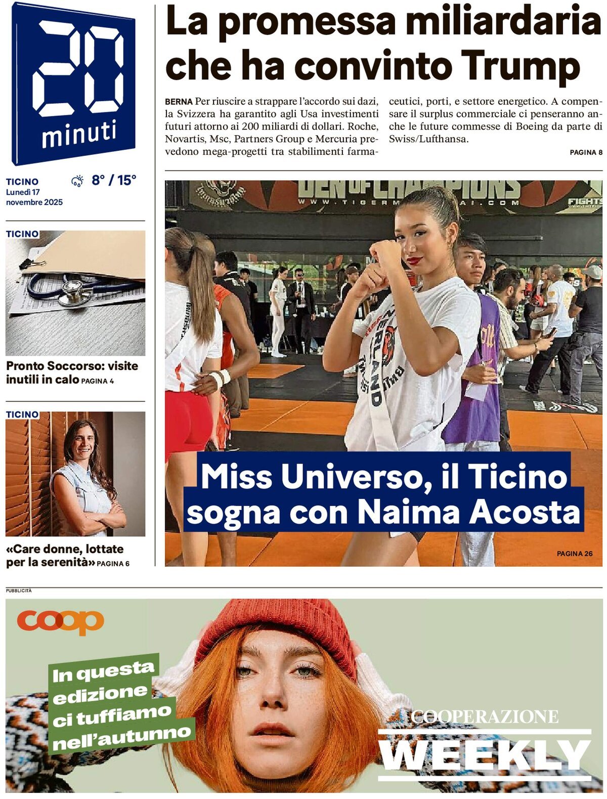 Prima Pagina 20 Minuti 17/11/2025
