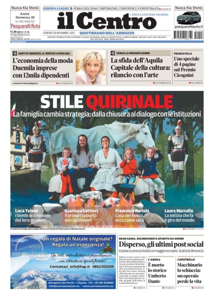 Prima Pagina Il Centro (L'Aquila) 28/11/2025