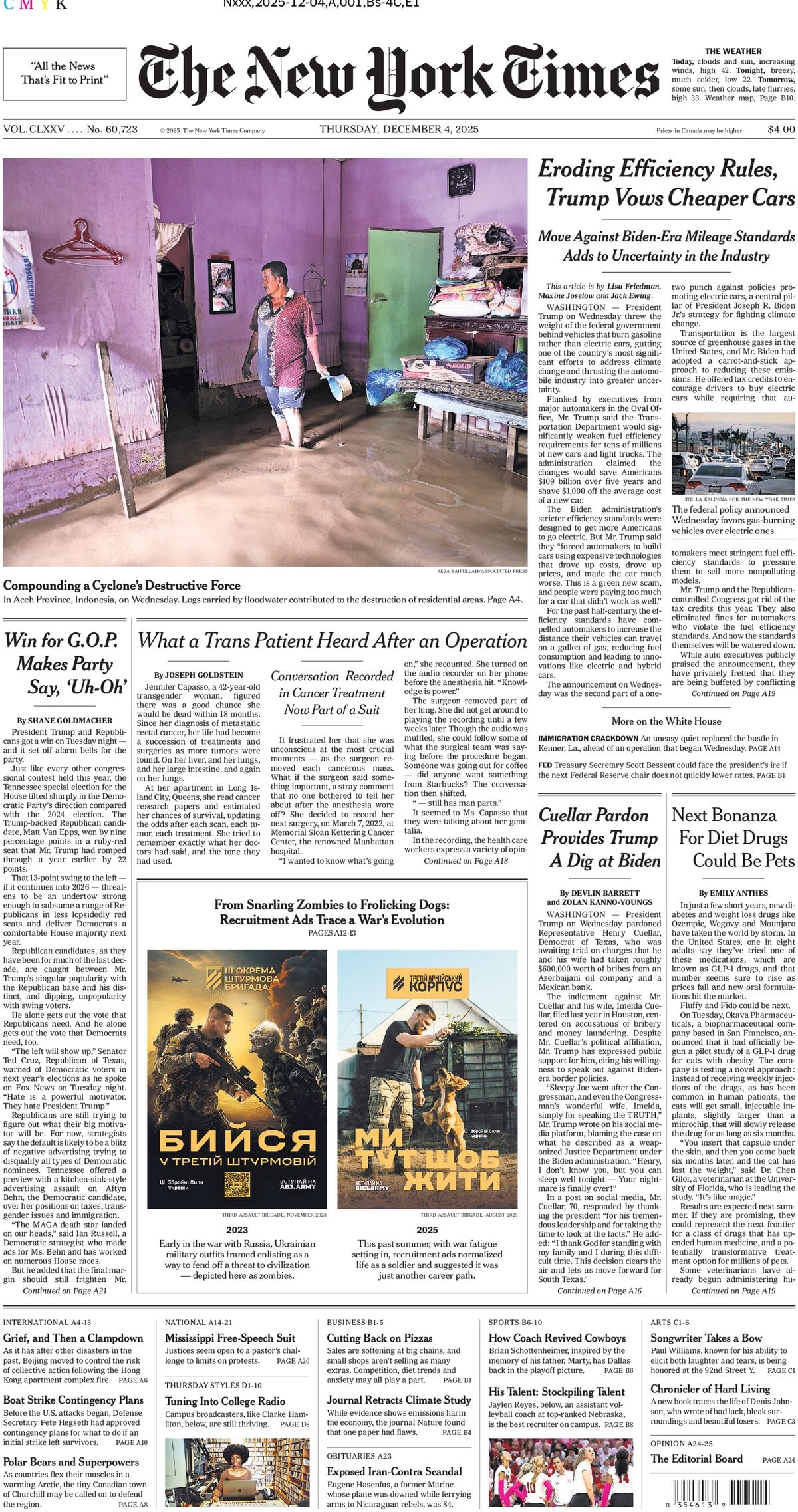 Prima Pagina The New York Times 04/12/2025