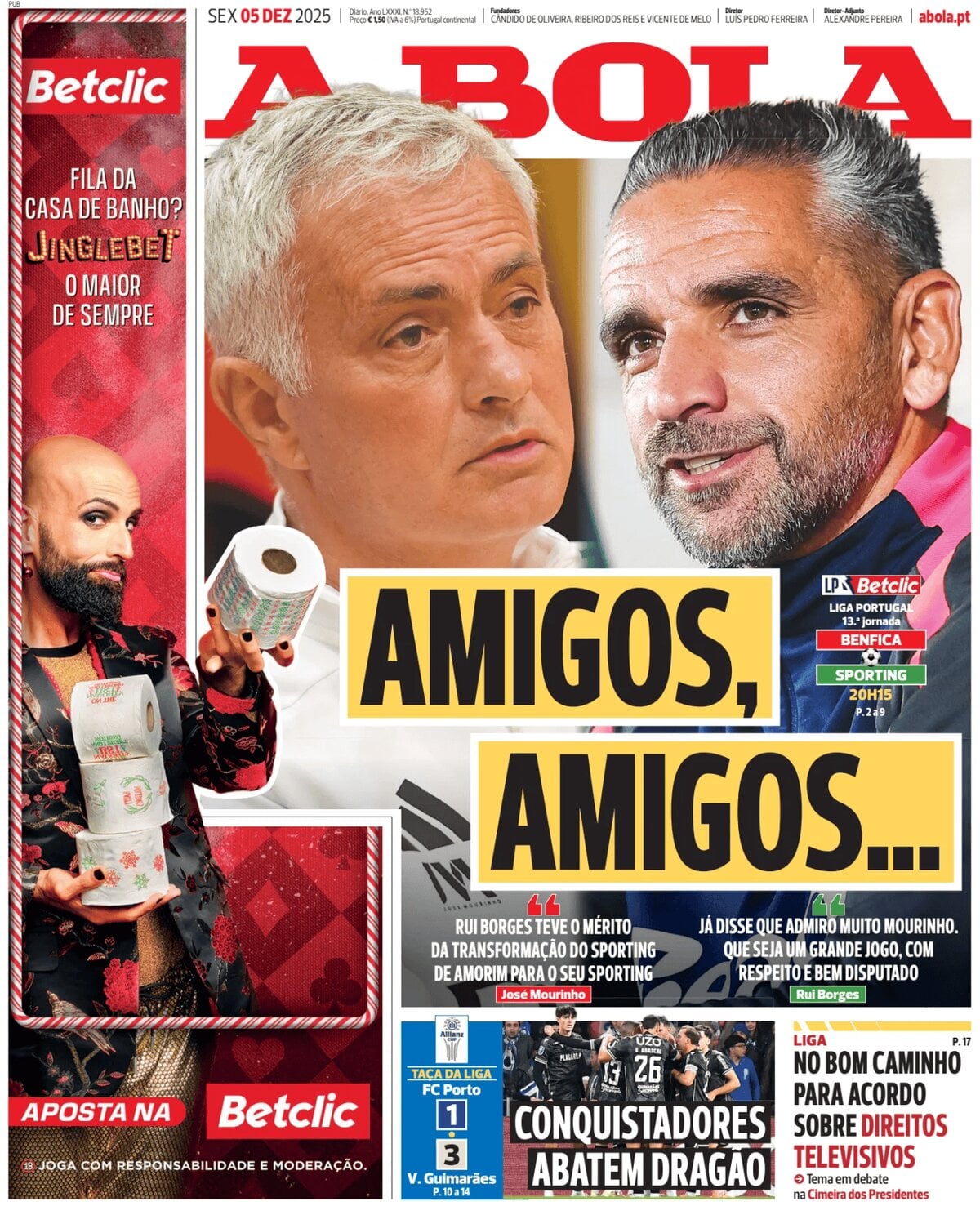 Prima Pagina A Bola 05/12/2025