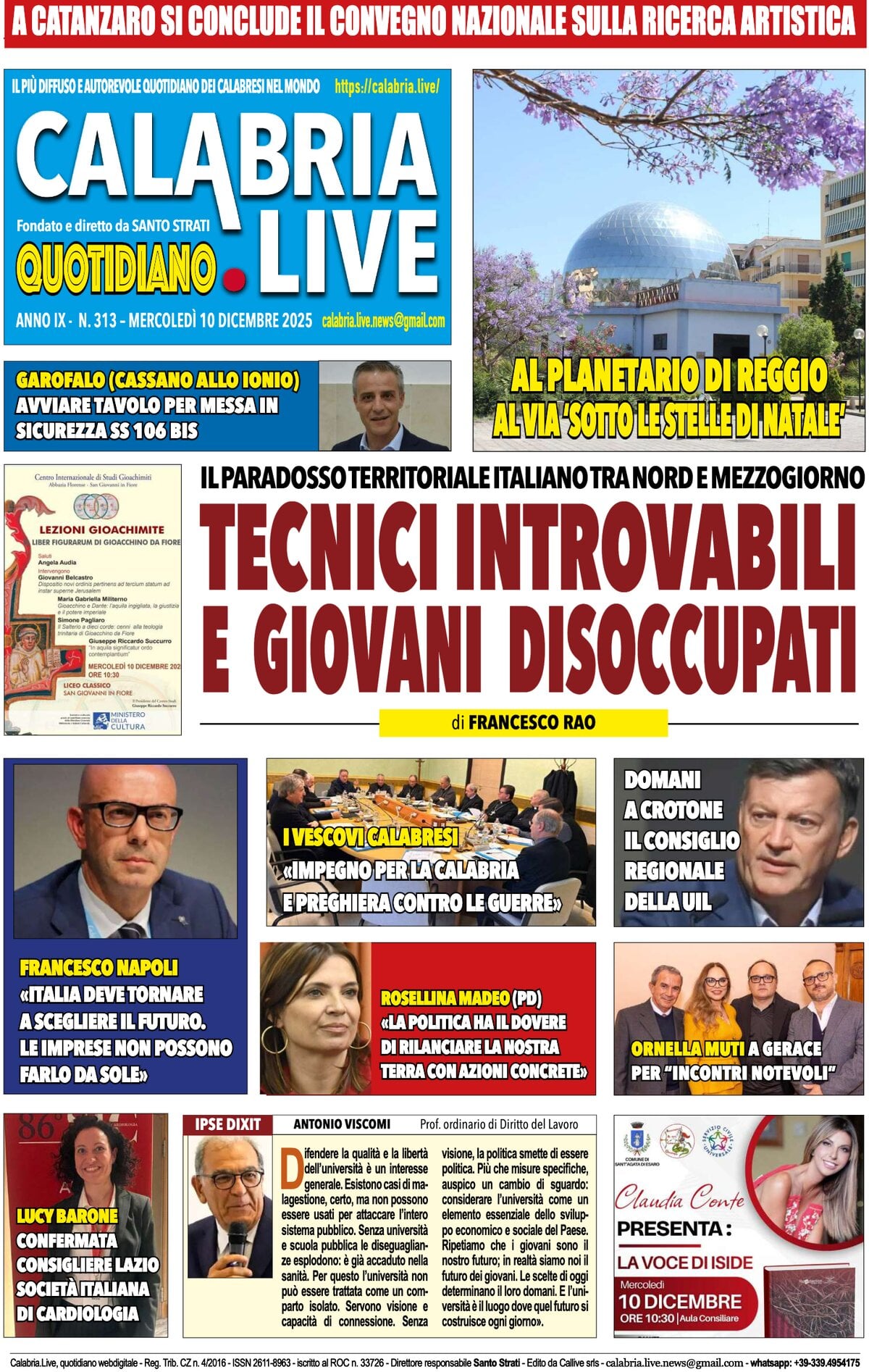 Prima Pagina Calabria Live 10/12/2025