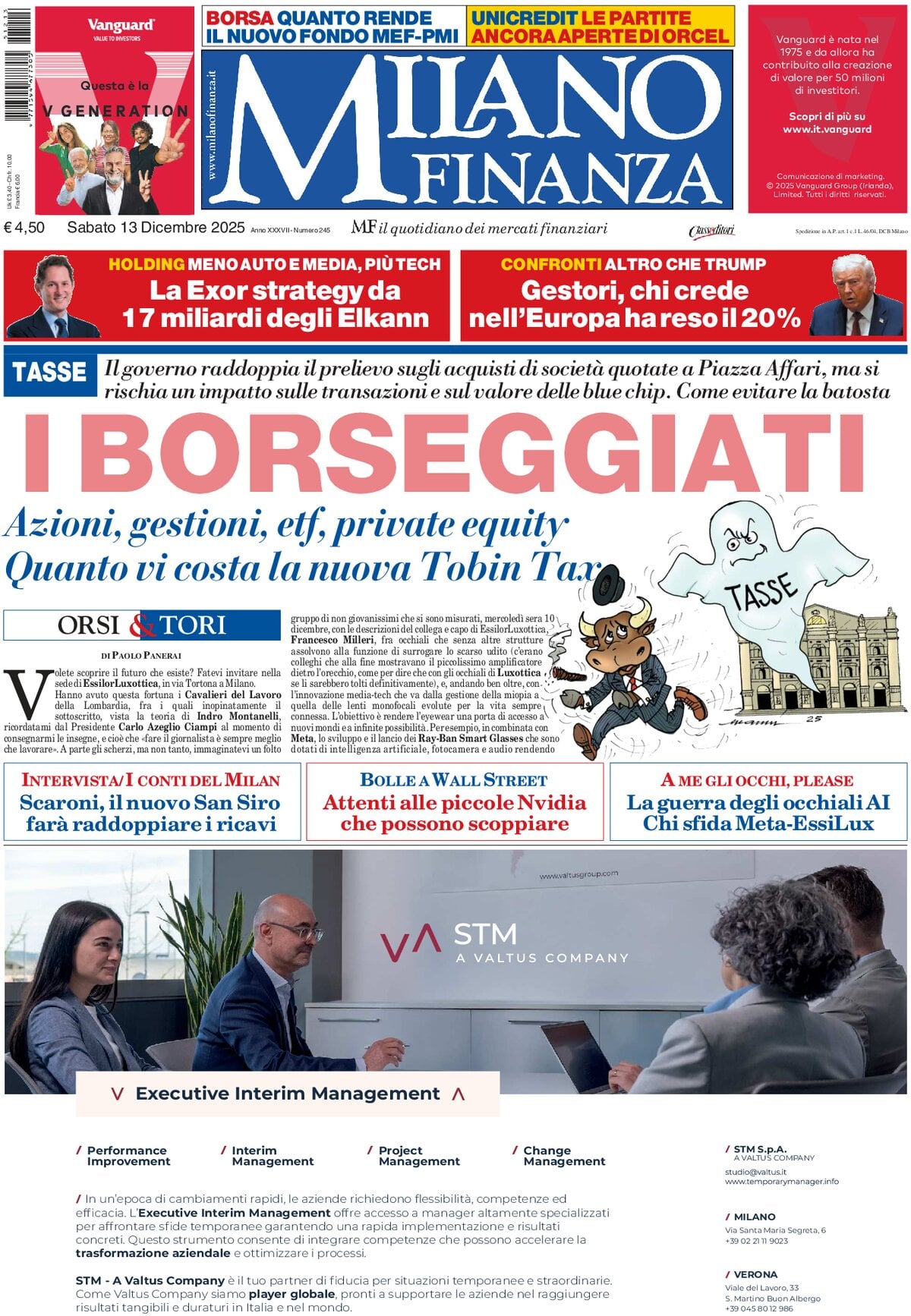 Prima Pagina MF Milano Finanza 13/12/2025