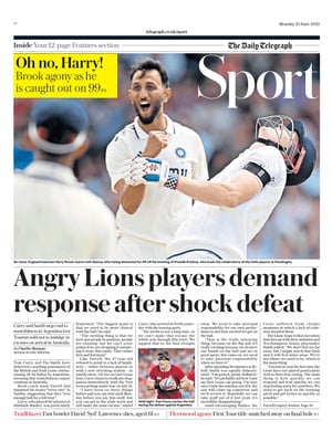 Prima Pagina "The Daily Telegraph SPORT"