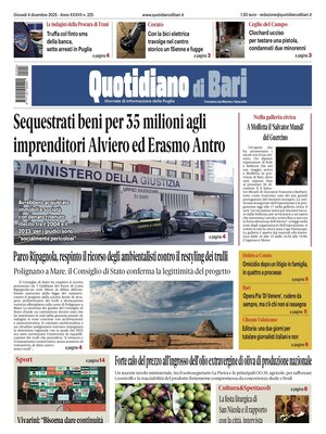 Prima Pagina "Quotidiano di Bari"