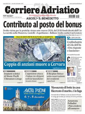 Prima Pagina "Corriere Adriatico (Ascoli)"