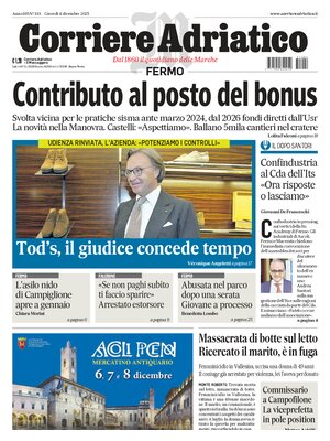 Prima Pagina "Corriere Adriatico (Fermo)"