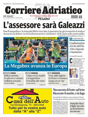 Prima Pagina "Corriere Adriatico (Pesaro)"