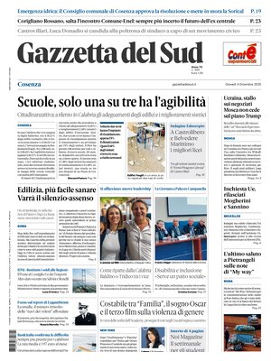 Prima Pagina "Gazzetta del Sud (Cosenza)"