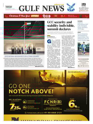 Prima Pagina "Gulf News"