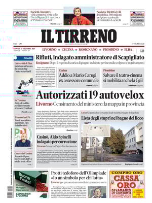 Prima Pagina "Il Tirreno (Livorno, Cecina, Rosignano, Piombino, Elba)"