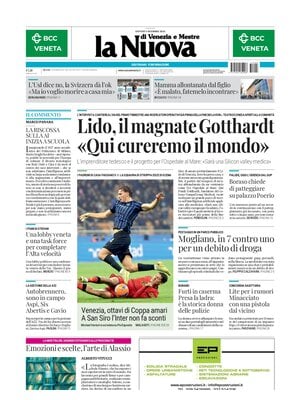 Prima Pagina "La Nuova di Venezia e Mestre"