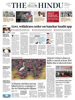 Prima Pagina "The Hindu"