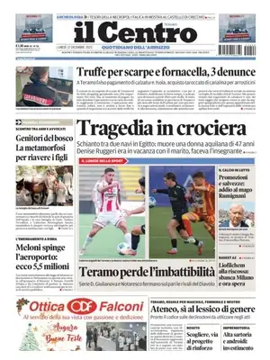 Prima Pagina "Il Centro (Teramo)"
