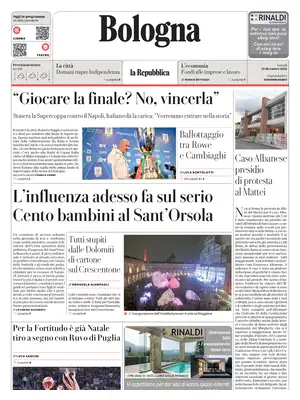 Prima Pagina "La Repubblica (Bologna)"