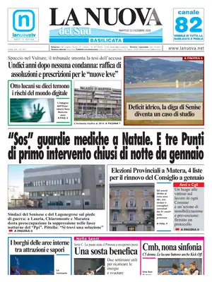 Prima Pagina "La Nuova del Sud (Basilicata)"