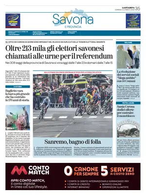 Prima Pagina "La Stampa | Savona"