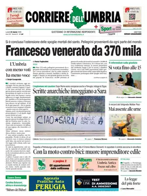 Prima Pagina "Corriere dell'Umbria"