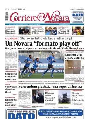Prima Pagina "Corriere di Novara"