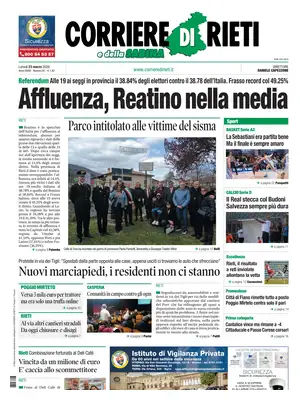 Prima Pagina "Corriere di Rieti e della Sabina"