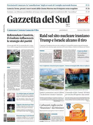 Prima Pagina "Gazzetta del Sud | Catanzaro"