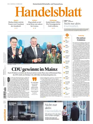 Prima Pagina "Handelsblatt"