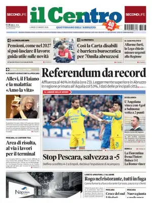Prima Pagina "Il Centro | Pescara"