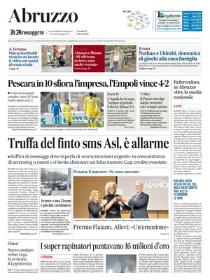 Prima Pagina "Il Messaggero | Abruzzo"