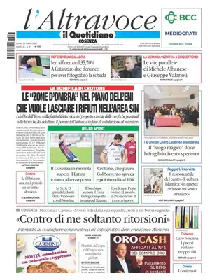 Prima Pagina "Il Quotidiano del Sud | Cosenza"