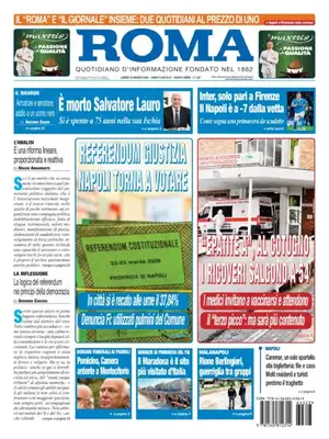 Prima Pagina "Il Roma | Quotidiano di Napoli"