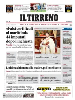 Prima Pagina "Il Tirreno | Lucca, Viareggio, Versilia, Massa, Carrara"