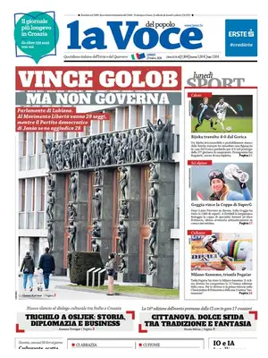 Prima Pagina "La Voce del popolo"