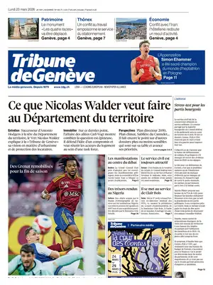 Prima Pagina "Tribune de Genève"