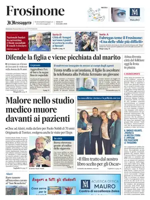 Prima Pagina "Il Messaggero | Frosinone"