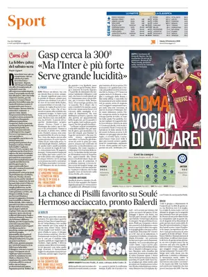 Prima Pagina "Il Messaggero SPORT"