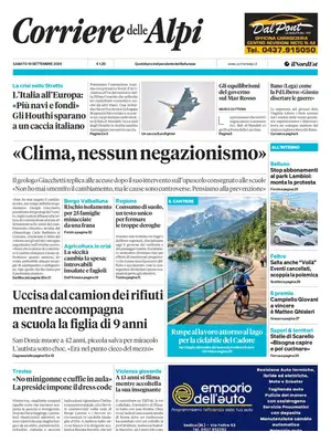 Prima Pagina "Corriere delle Alpi | Belluno"