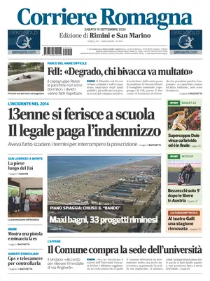 Prima Pagina "Corriere Romagna | Rimini e San Marino"