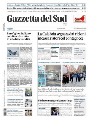 Prima Pagina "Gazzetta del Sud | Reggio Calabria"