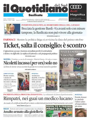 Prima Pagina "Il Quotidiano del Sud | Basilicata"