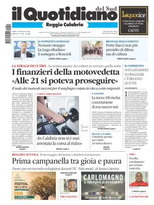 Prima Pagina "Il Quotidiano del Sud | Reggio Calabria"