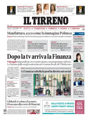 Prima Pagina "Il Tirreno | Lucca, Viareggio, Versilia, Massa, Carrara"